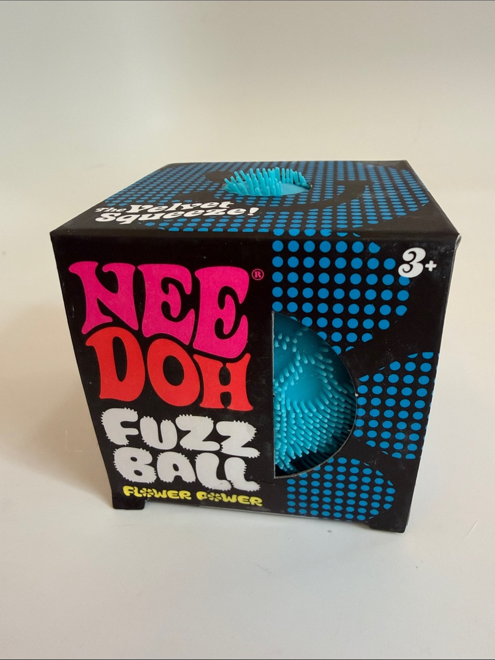 Needoh Fuzz Ball Flower Power Blue